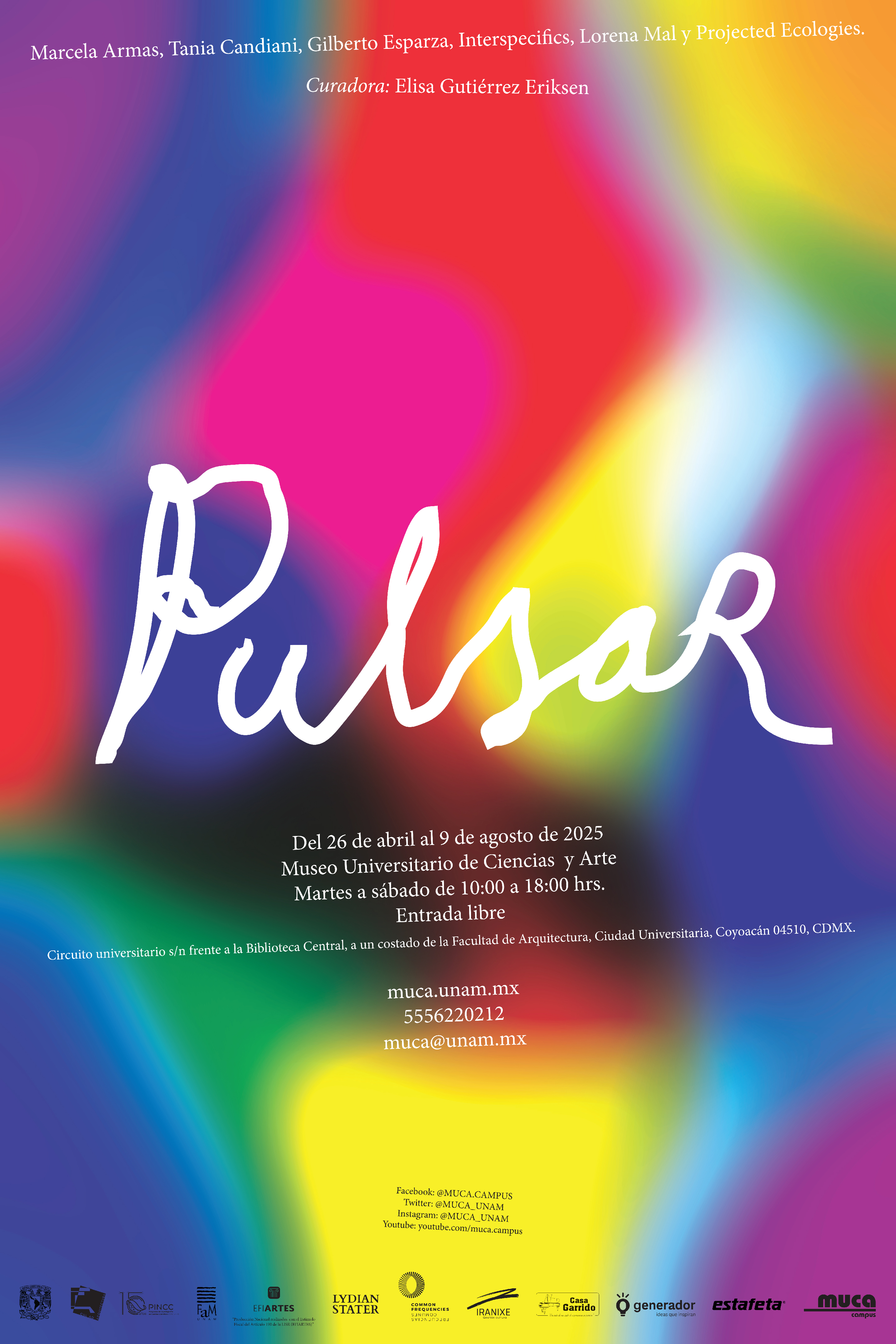 PULSAR exhibition graphic for MUCA, May 17 to September 6, 2025.